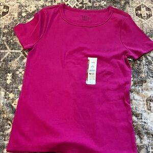 Time and Tru Fuchsia Kids Short Sleeve Tee